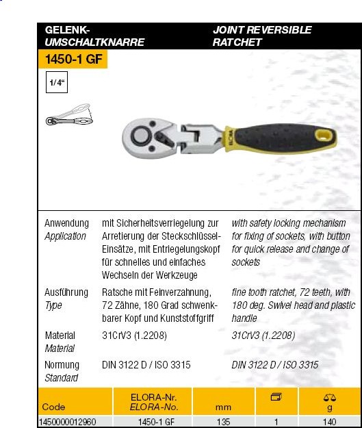 Elora Ratchet Wrenches Made in Germany