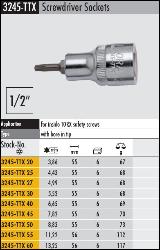 1/2 inch drive Tamper proof torx bit specifications